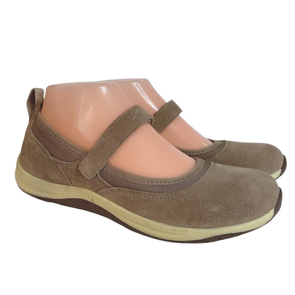 Lands End Womens Comfort Mary Janes Shoes Brown 6.5 B